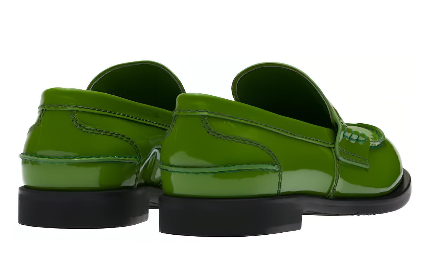 MIU MIU Penny Patent Leather Casual Shoes Women's Green