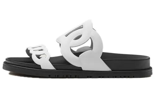 HERMES Extra Slide Slippers Women's Black White