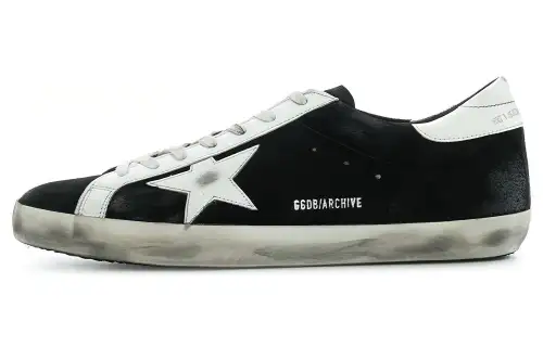 Golden Goose Super Star Low top Stylish Skateboarding Shoes Men's Black Distressed