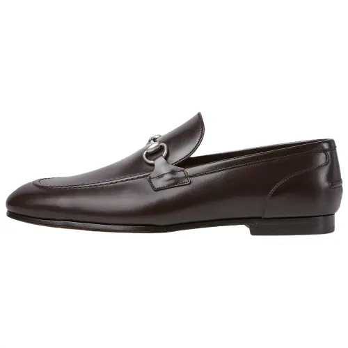 GUCCI Jordaan Leather Loafers Men's Brown