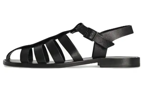 THE ROW Pablo Leather Roman Sandals Women's Black