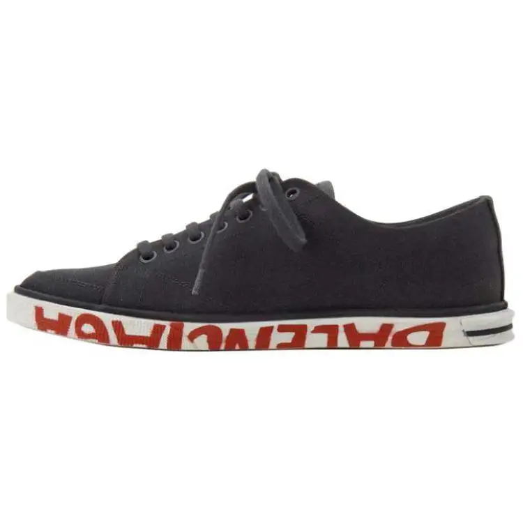 Balenciaga Canvas Stylish Skateboarding Shoes Women's Black White