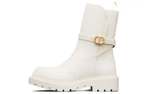 DIOR Empreinte Cow Leather Ankle Boots Women's White
