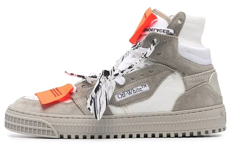 OFF WHITE 3.0 Off Court High Top Sneakers White Beige Suede Women's