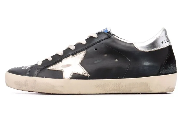 Golden Goose Super Star Leather Stylish Skateboarding Shoes Women's Black