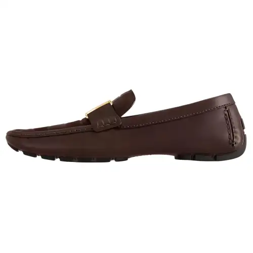LOUIS VUITTON Metal Detail Loafers Men's Brown