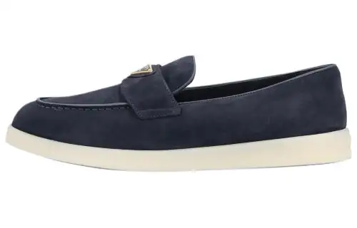 PRADA Leather Loafers 2.5cm Women's Marine Blue