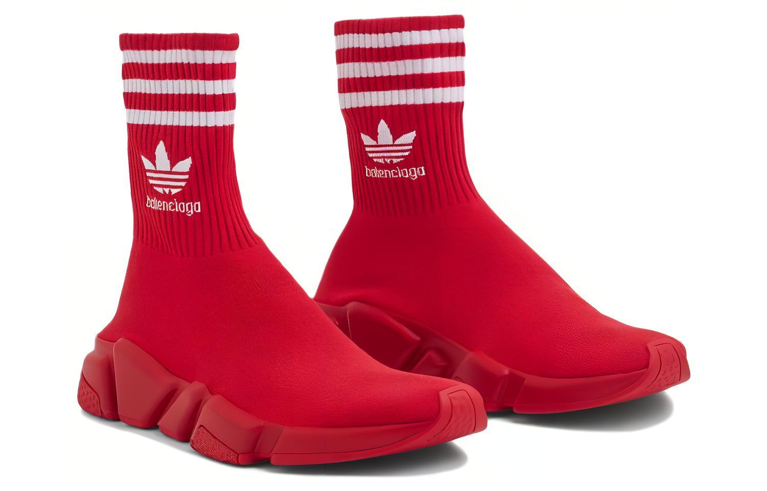 Женские кроссовки Balenciaga × adidas originals speed (красные) — фото 2