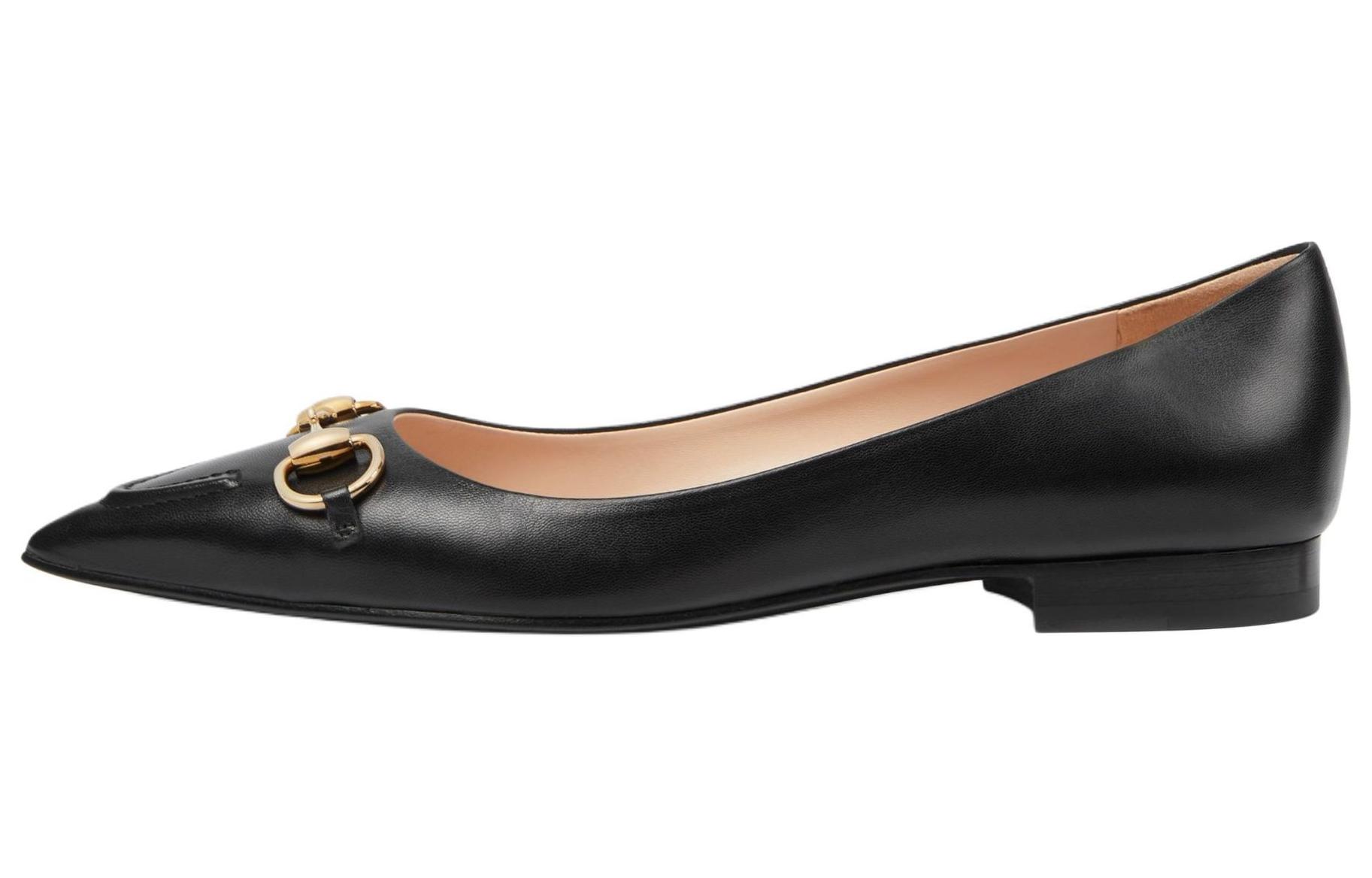 Женские лоферы Gucci Horsebit (черные)