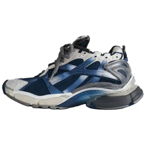 Balenciaga Runner Gradient Distressed Cushioning Low top Casual Shoes Men's Blue