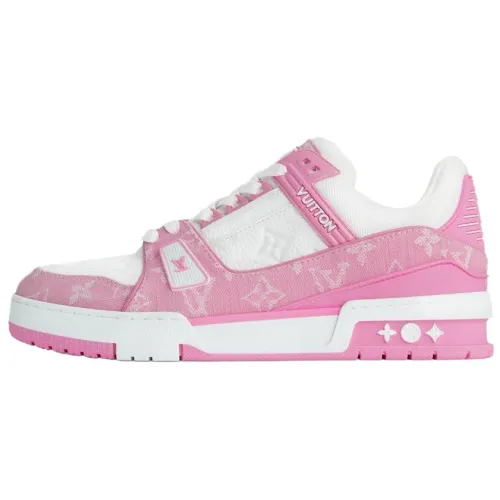 LOUIS VUITTON Trainer Cow Leather Low top Skateboard Shoes Women's Pink