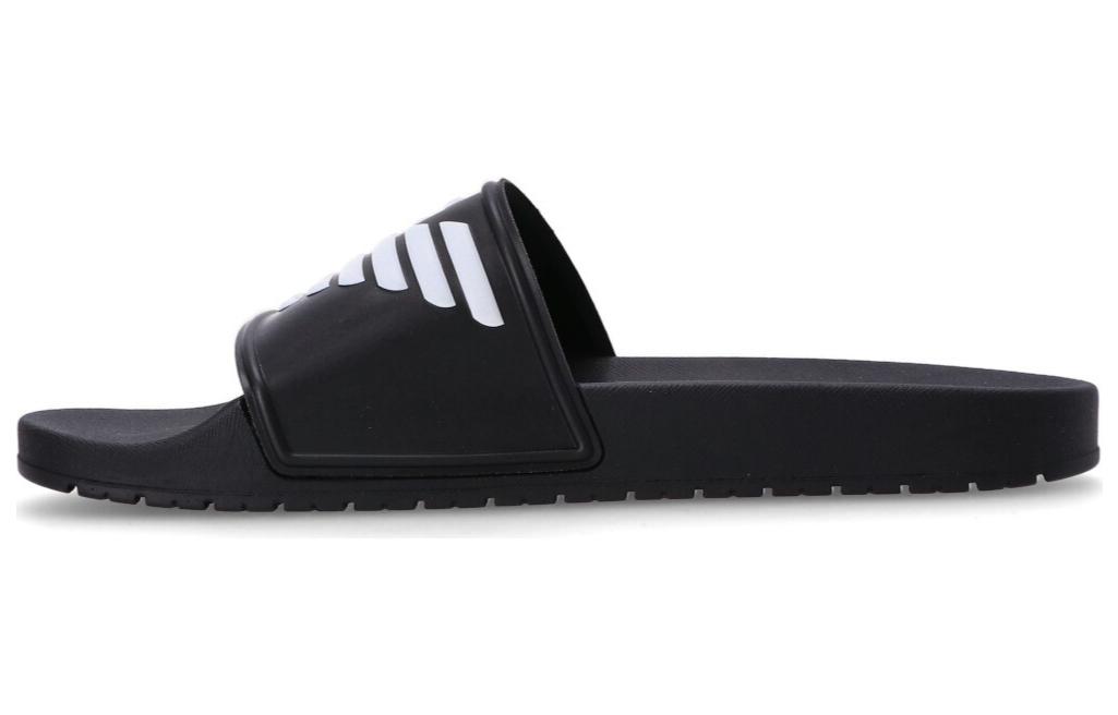 EMPORIO ARMANI Logo-embossed Ridged-sole Slides