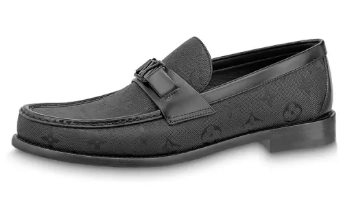LOUIS VUITTON Moccasino Major Shoes 'Black Monogram'