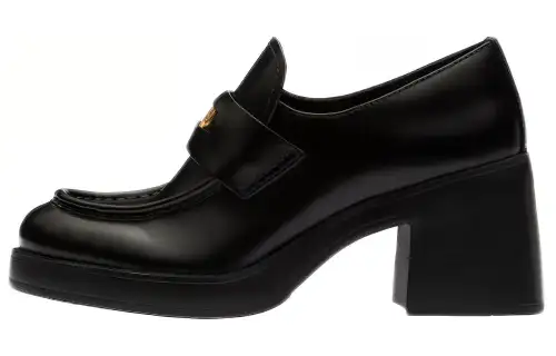 MIU MIU 75mm Heel Leather Penny Loafers