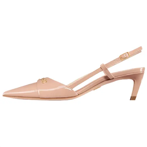DIOR My Dior Cow Leather Slim Heel High Heels 5CM Women's Rose Pink