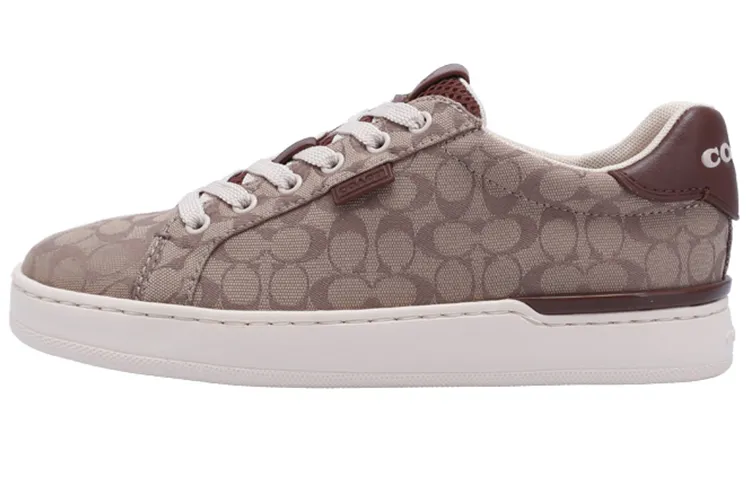 COACH Lowline Fabric Low top Stylish Skateboarding Shoes Women's Brown