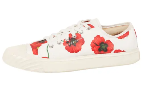 KENZO Takumi Takada Leather Floral Low top Stylish Skateboarding Shoes Women's White