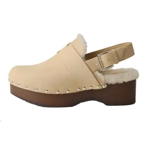 HERMES Hermione Leather Fashion Trend Women's Casual Shoes Women's Beige