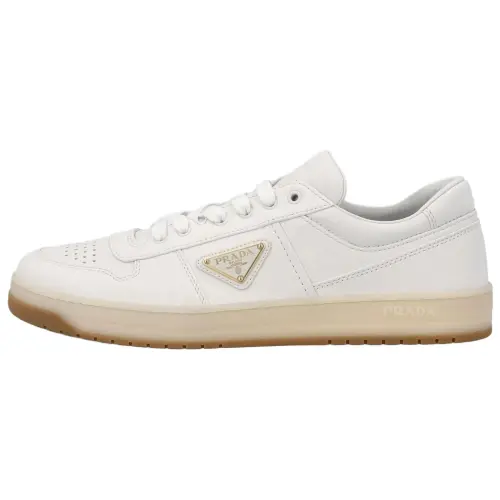PRADA Leather Low top Skateboard Shoes Men's White