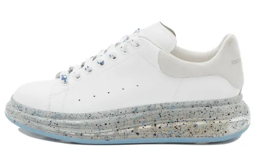 Alexander McQueen Alexander McQueen Oversized Sneaker Transparent Blue Painted Sole Low-top Lifestyle Shoes Men's White