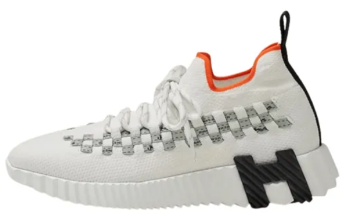 HERMES Fle Abrasion Resistant Low top Casual Shoes Women's White Gray