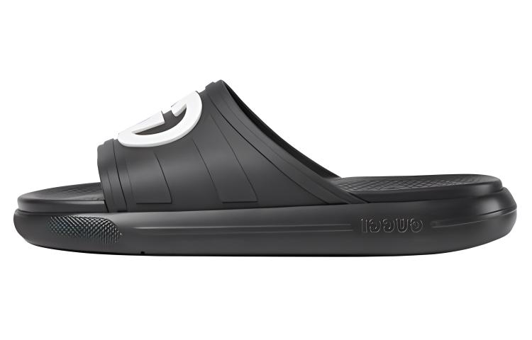 Мужские шлепанцы Gucci Interlocking Lido (черные)