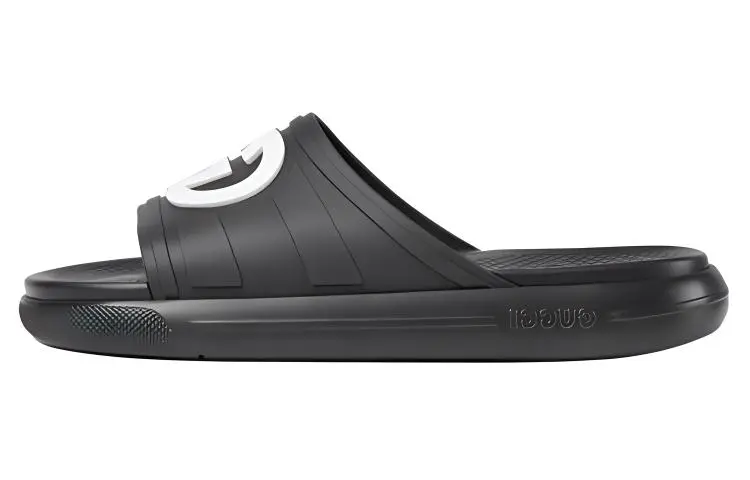 GUCCI Interlocking Slide Slippers Men's Black