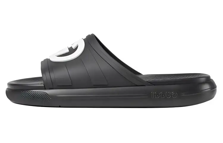GUCCI Interlocking Slide Slippers Men's Black