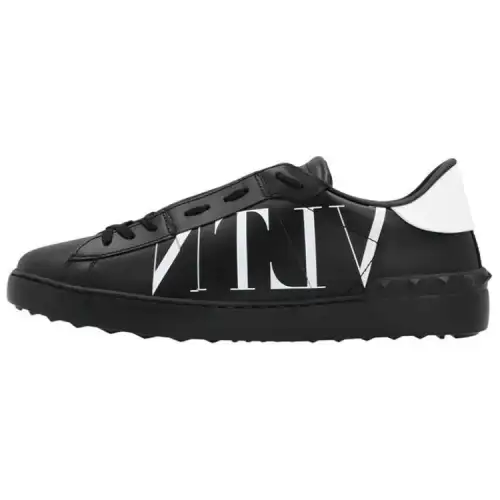 Valentino Open VLTN Calfskin Low top Sports Casual Shoes Men's Black