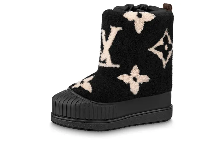 LOUIS VUITTON Polar Shaft Ankle Boots Women's Black