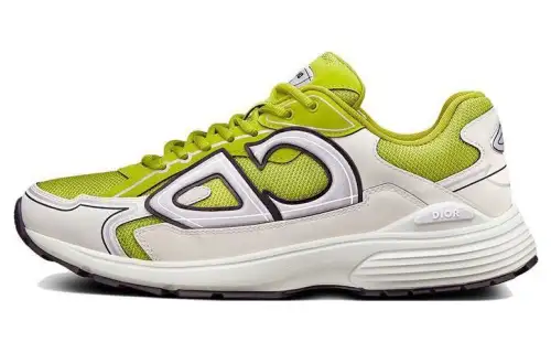 DIOR B30 CD Shoes Fabric Comfortable Low top Casual Shoes Men's Yellow White