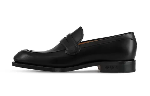 LOUIS VUITTON Sorbonne Top Grain Cow Leather Loafers Men's Black