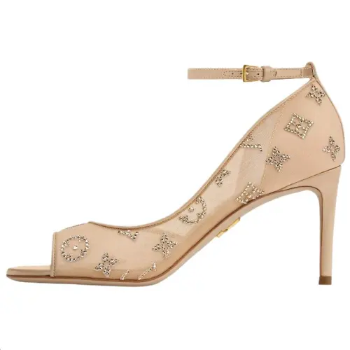 LOUIS VUITTON GALA One Strap Sandals 10.5cm Women's Nude Beige