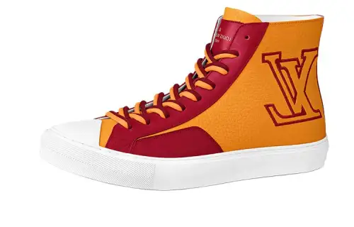 LOUIS VUITTON Tattoo High top Skateboard Shoes Men's Red Yellow
