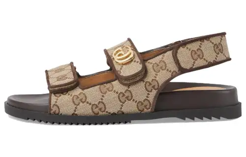 Gucci Wmns Double G Sandal 'Beige Ebony' Women's