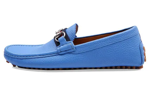 GUCCI Horsebit Gommino Loafers Men's Blue