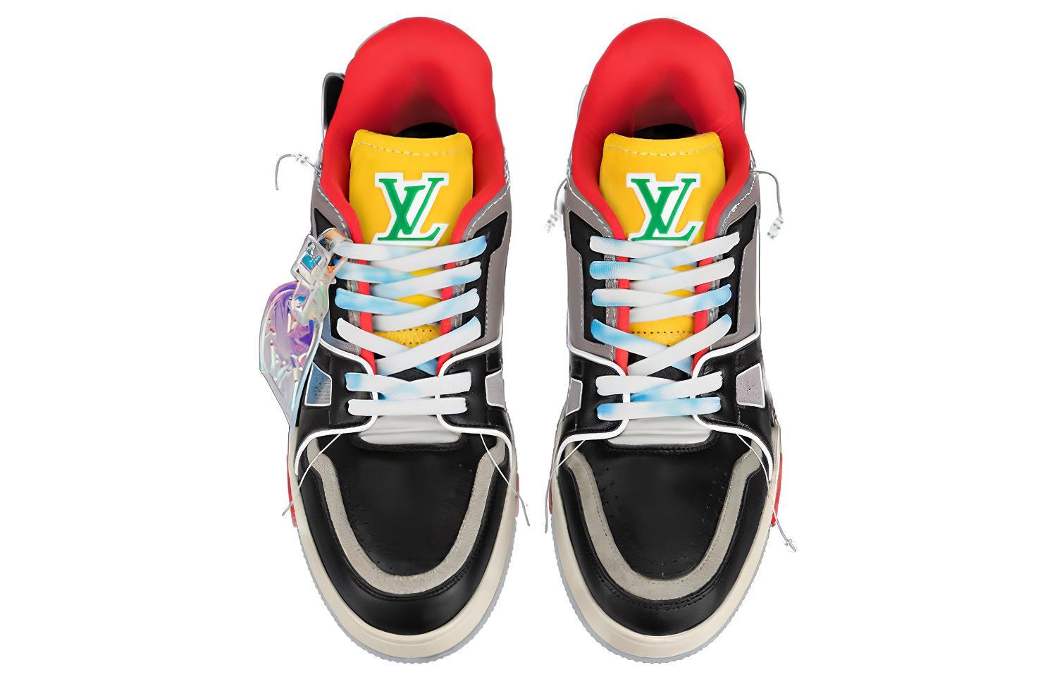 Мужские кеды Louis Vuitton LOUIS VUITTON Trainer (черно-красно-желтые) — фото 3