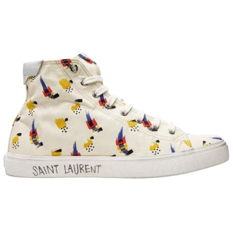 Мужские кеды SAINT LAURENT Malibu Coup De Pinceau (молочные) — фото 2