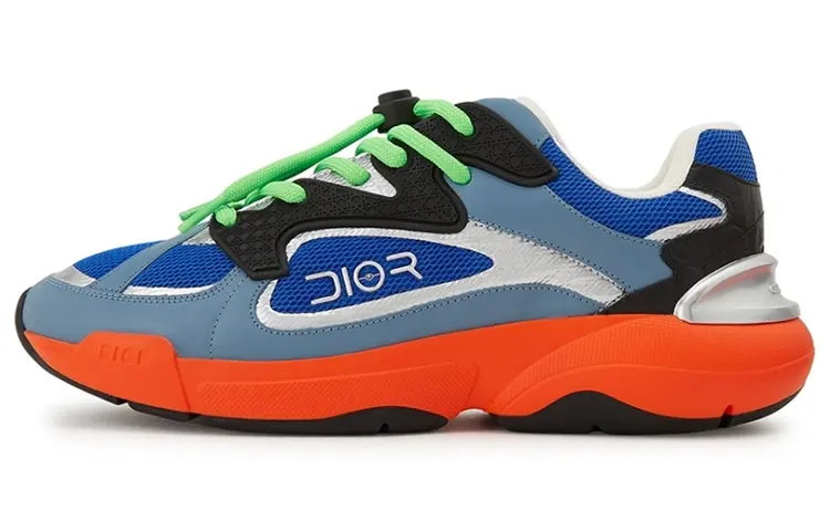 DIOR B24 Leather Low top Casual Shoes Men's Blue
