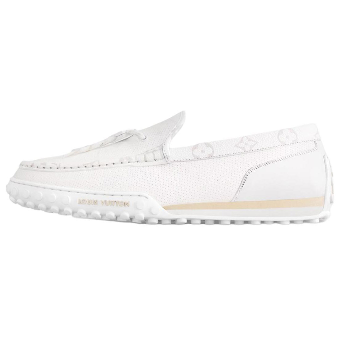 LOUIS VUITTON Racer Gommino Loafers Men's White