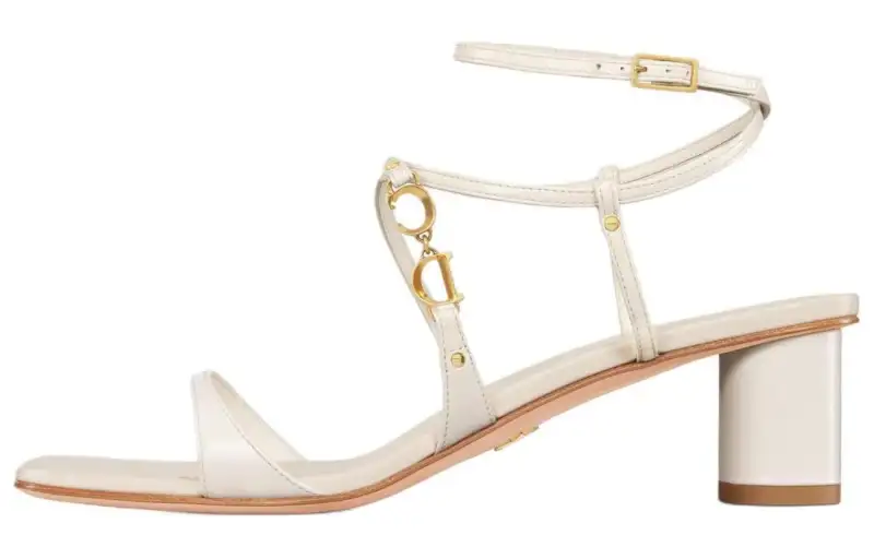 DIOR C'est Dior Cow Leather One Strap Sandals 5CM Women's White