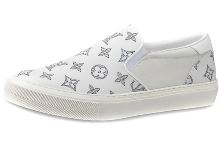 LOUIS VUITTON Trocadero Athletic Shoes Stylish Skateboarding Shoes Men's White