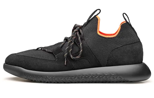 HERMES Duel Flat Abrasion Resistant Breathable Low top Casual Shoes Men's Black