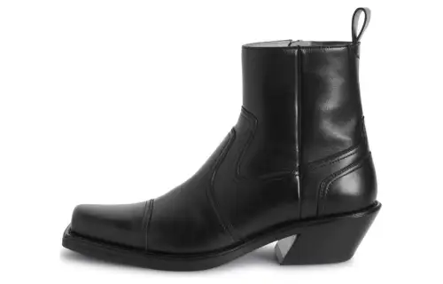OFF-WHITE Cowboy Leather Ankle Boots