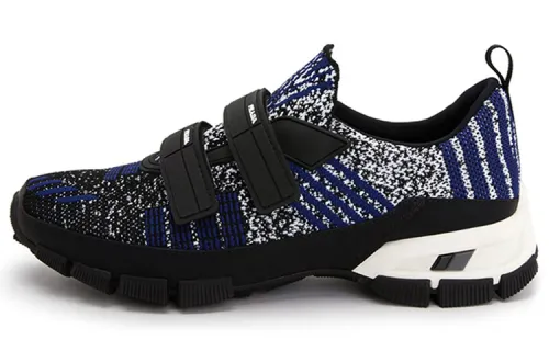 PRADA Fabric Logo Low top Casual Shoes Men's Black Blue