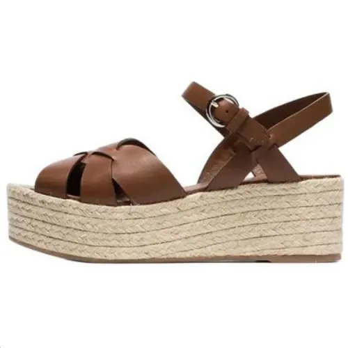 PRADA Cow Leather One Strap Sandals 6.5cm Women's Brown