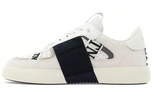 Valentino VL7N Leather Classic Stylish Skateboarding Shoes Men's White Green