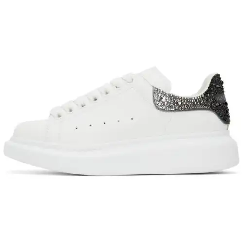 Alexander McQueen Oversized Sneaker Cow Leather Casual Low top Stylish Skateboarding Shoes Women's White