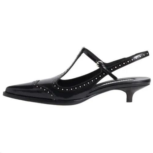 MIU MIU Leather High Heels 3.5cm Women's Black