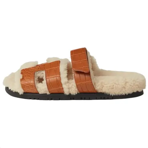 HERMES Chypre Slide Slippers Women's Brown
